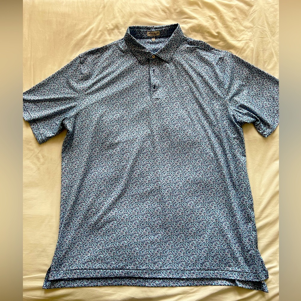 Peter Millar Short Sleeve Summer Comfort Print Polo Knit Shirt Size 2XTall